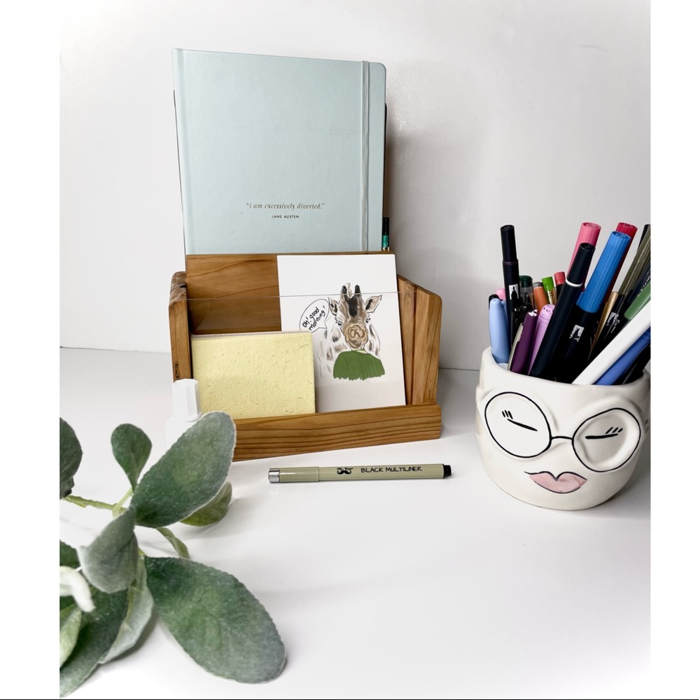 Eclosion Wood Co. Handcrafted Minimalist Literature/ Office/ Business Organizer - Picture 3 of 5